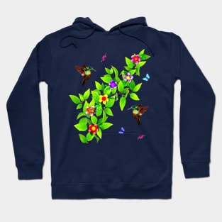 Cute Hummingbirds and Butterflies Hoodie